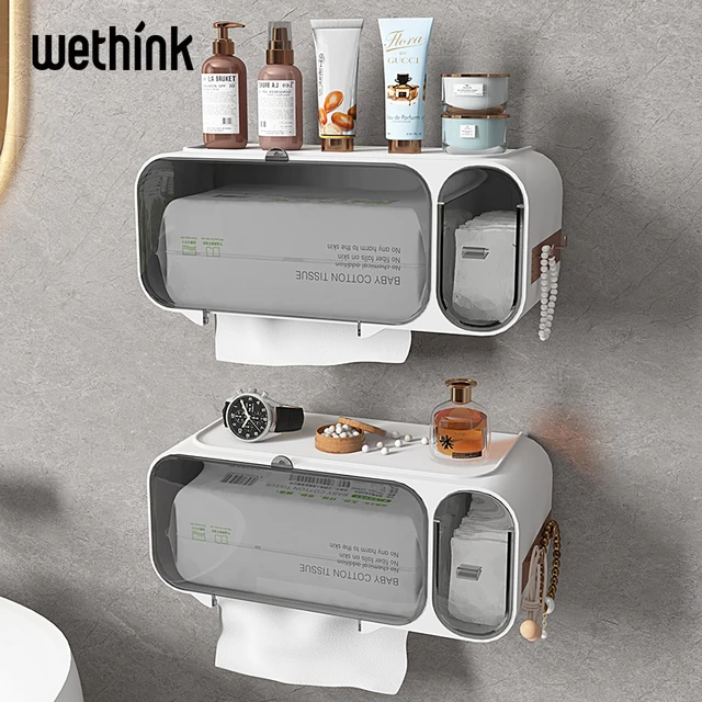 洗脸巾收纳盒壁挂式卫生间擦脸巾化妆棉收纳架一次性面巾纸置物架