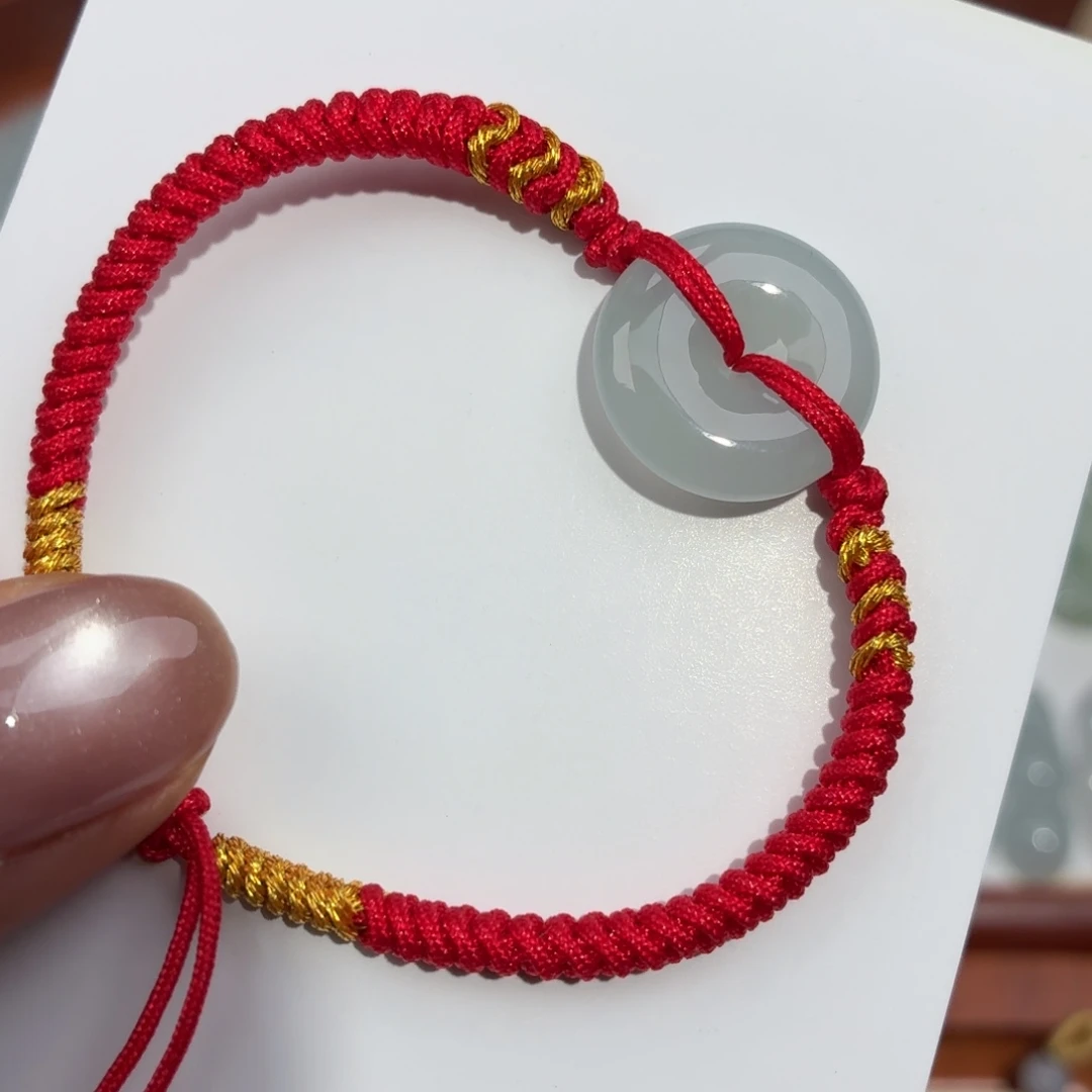 翡翠未镶嵌颈饰平安扣手绳