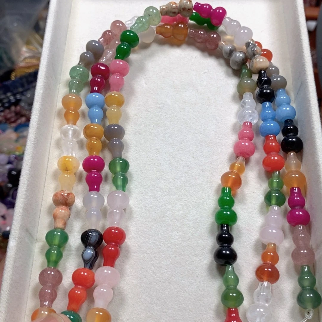 玛瑙/玉髓合金珠宝半成品多宝葫芦一条22颗