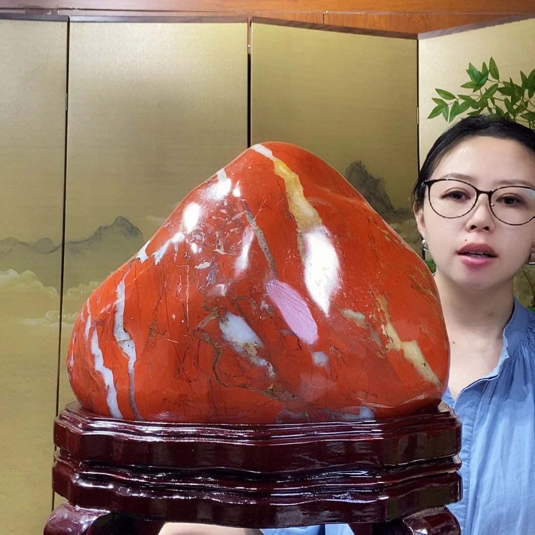 石材红色山水纹理