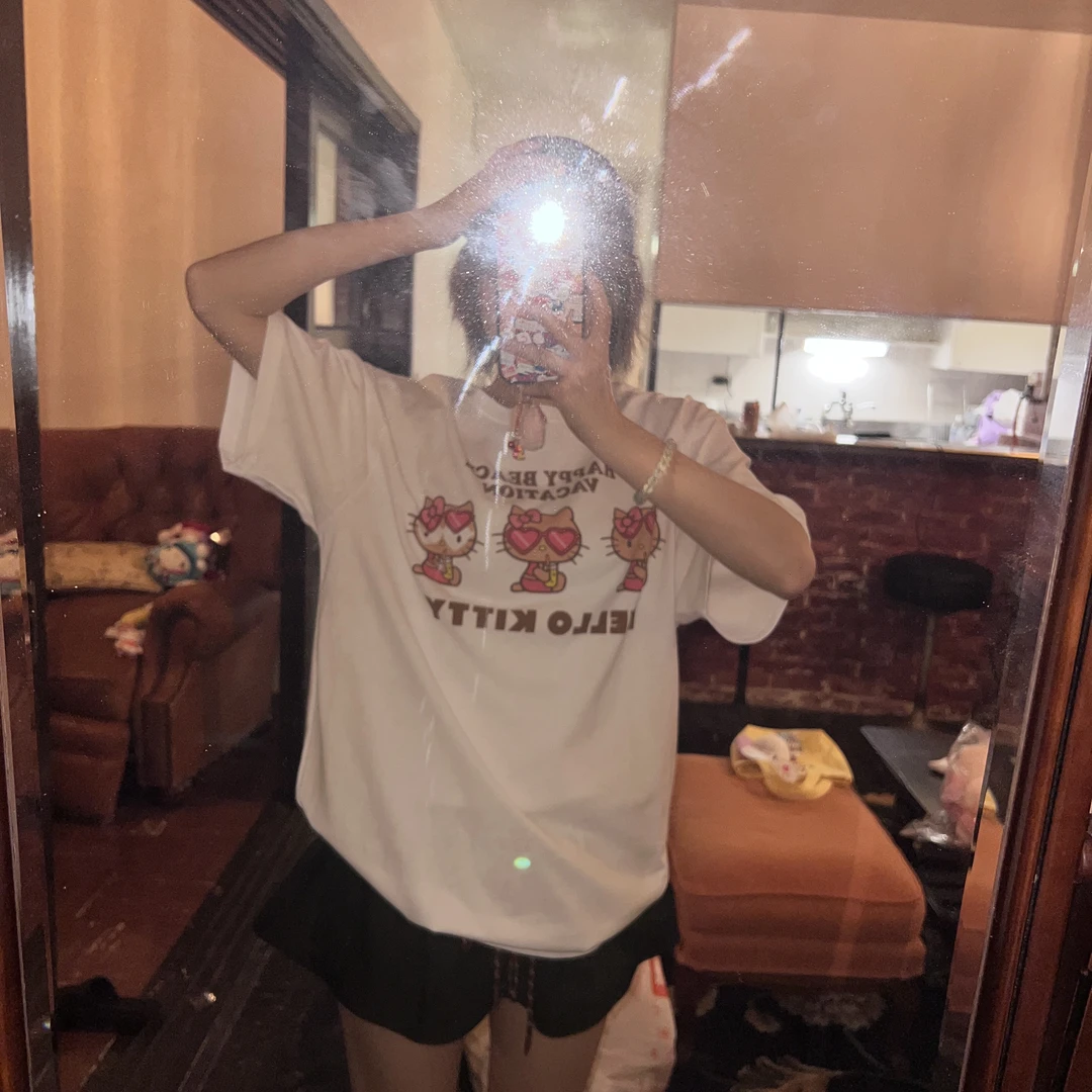 【桉氏专属】Hello Kitty 三只黑皮Kitty短袖