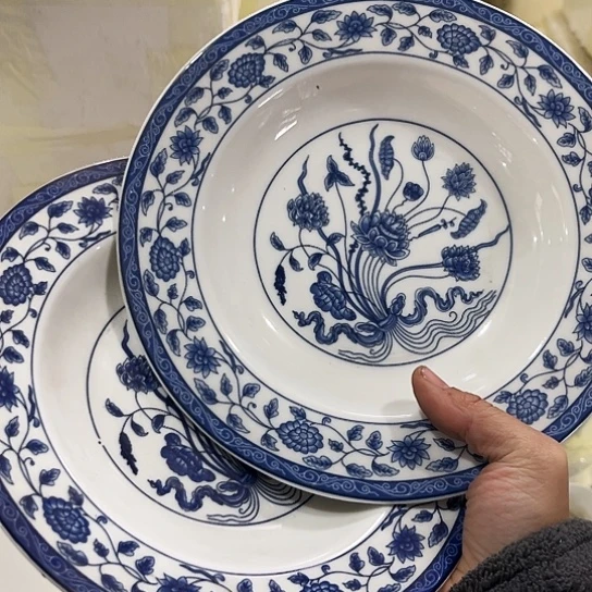 盘8寸深盘两个陶瓷陶瓷