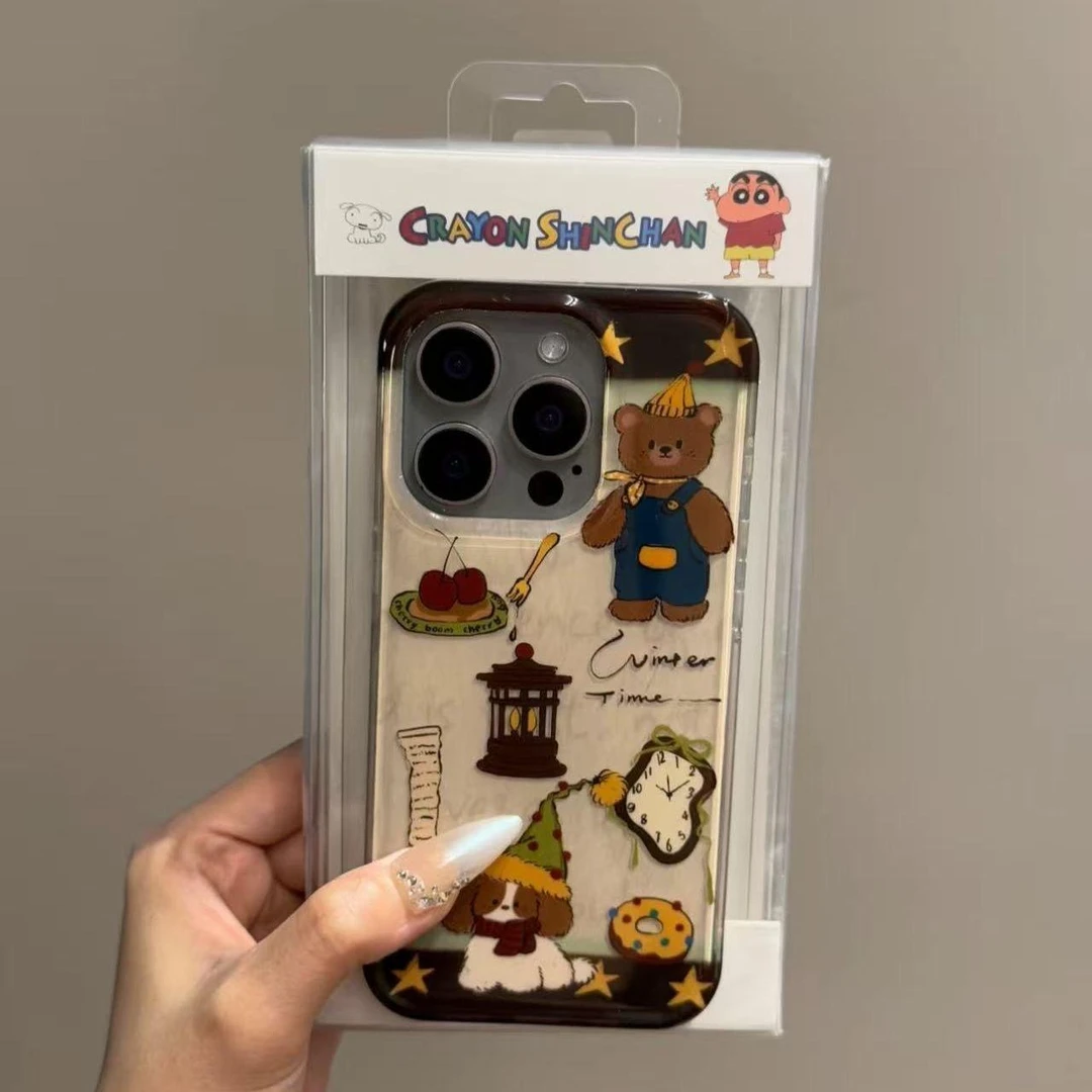 GGBond帽子小熊小狗适用iPhone17大孔16手机壳华为vivo小米oppo套