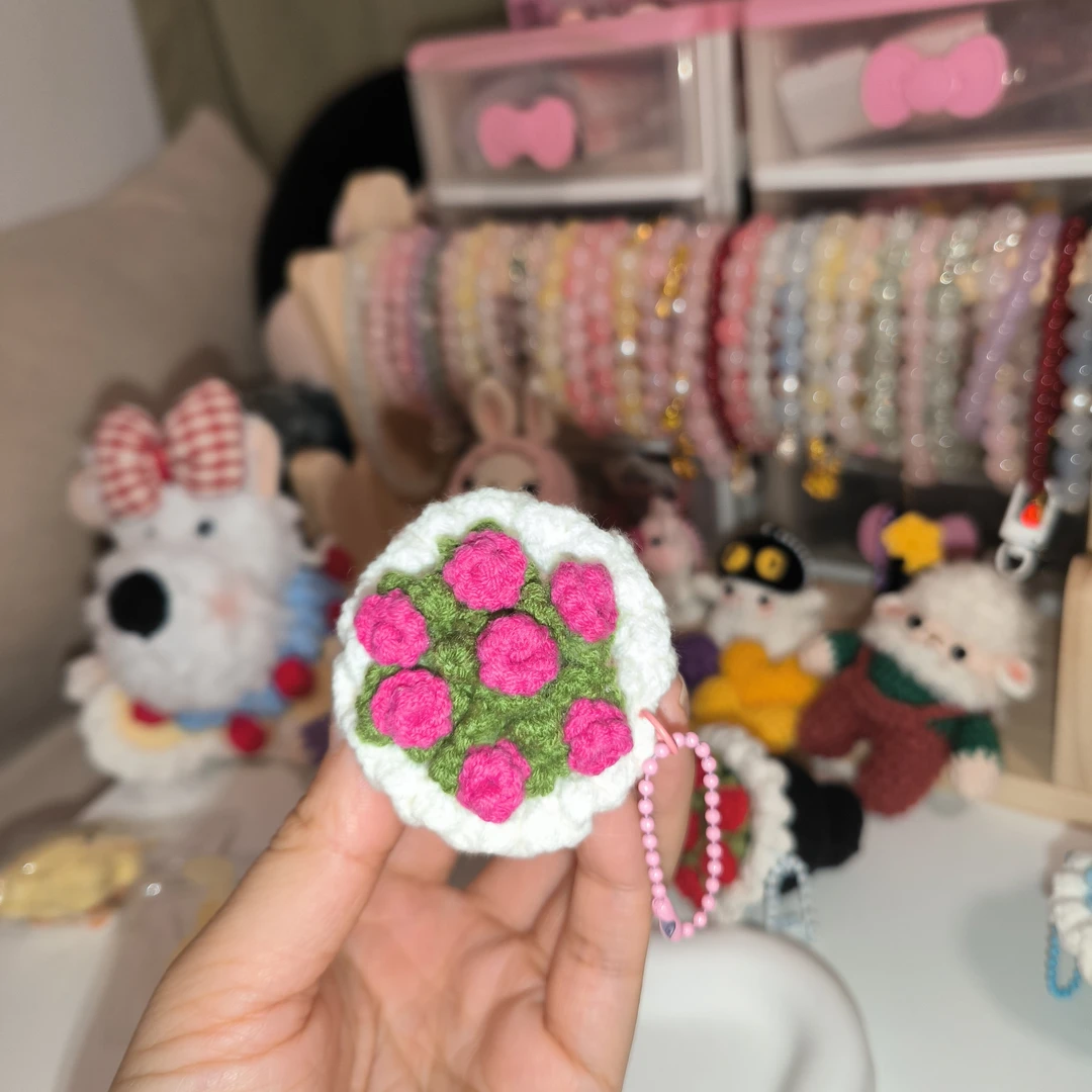 手工钩织花束钥匙扣/包挂