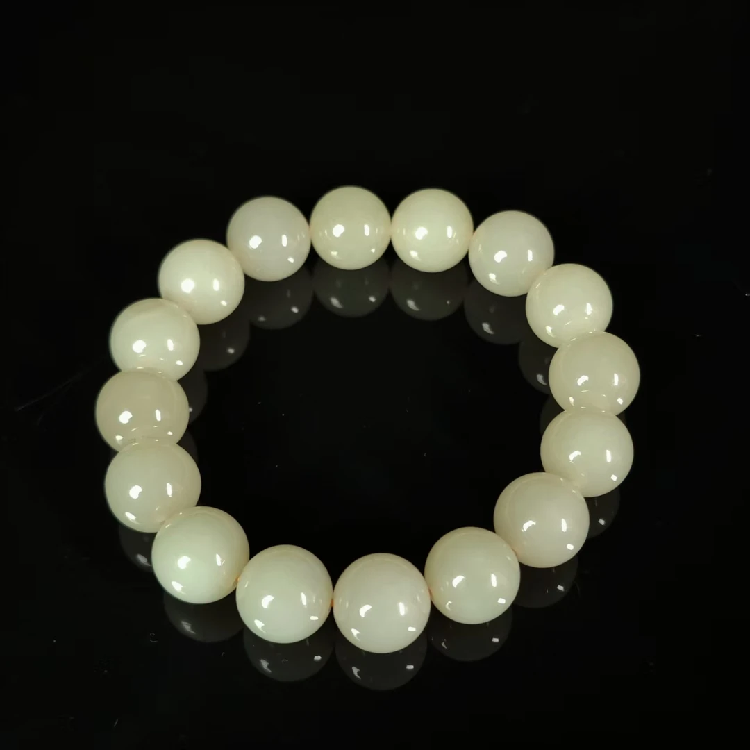 lot3788 手串 和田玉晴水 12mm*16颗 42.9g