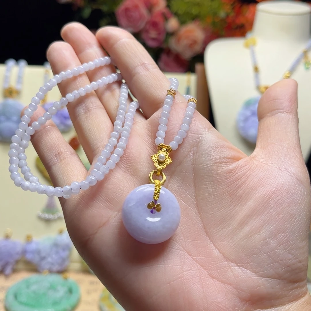 翡翠颈饰未镶嵌紫