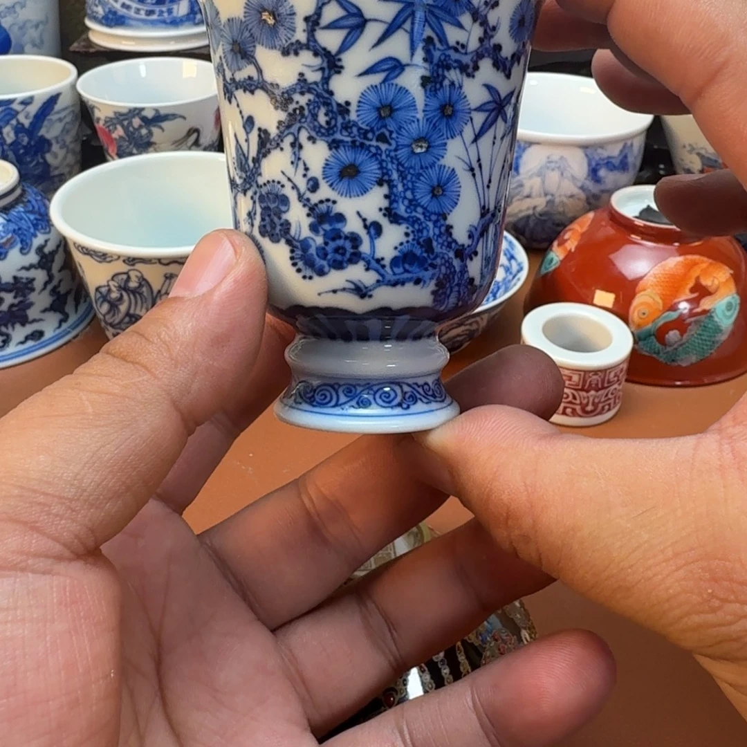 用***8杯子陶景德镇全手工手绘陶瓷