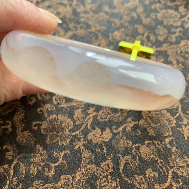 1208天然玛瑙手镯紫罗兰女款轮胎淡紫鸿运当头飘红沙意境孤品