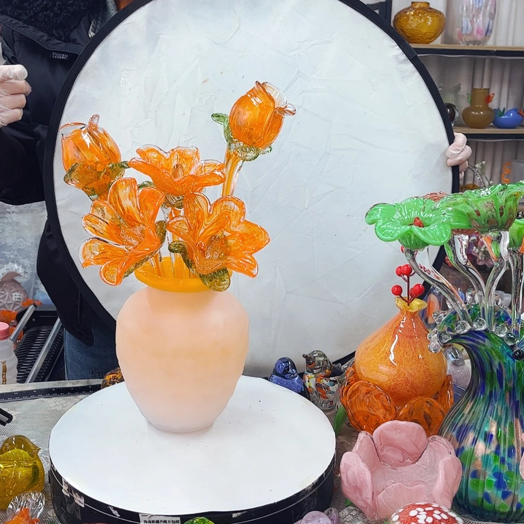 5花1瓶不完美家悦琉璃工艺品