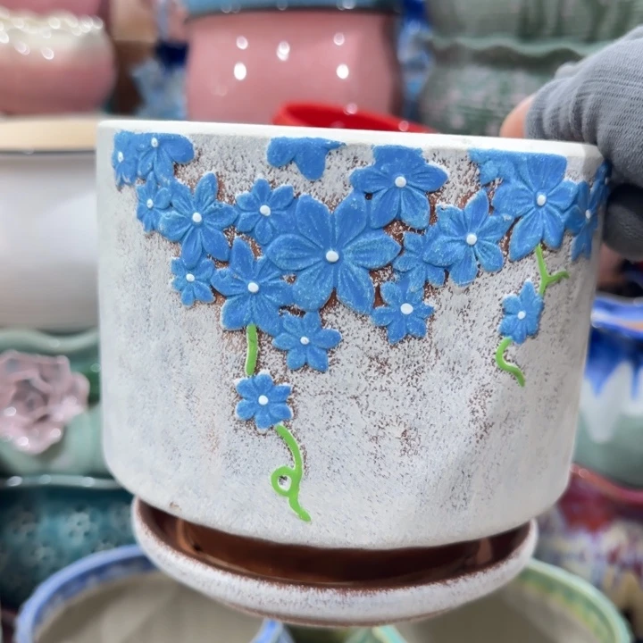 凑9块包邮，有孔陶瓷花盆