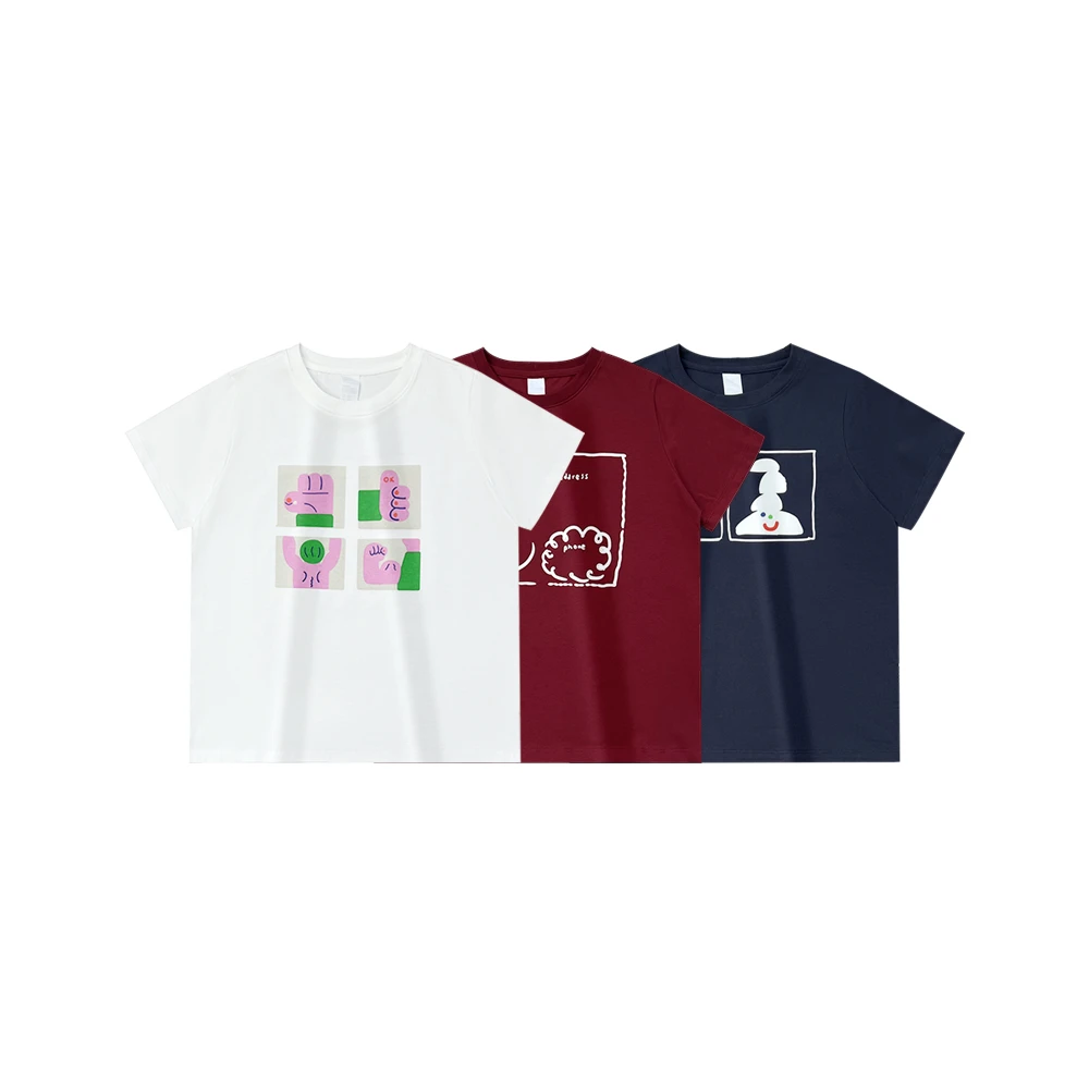 【新品上市】手绘卡通减龄可爱短袖T恤百搭舒适亲肤休闲上衣TX12103