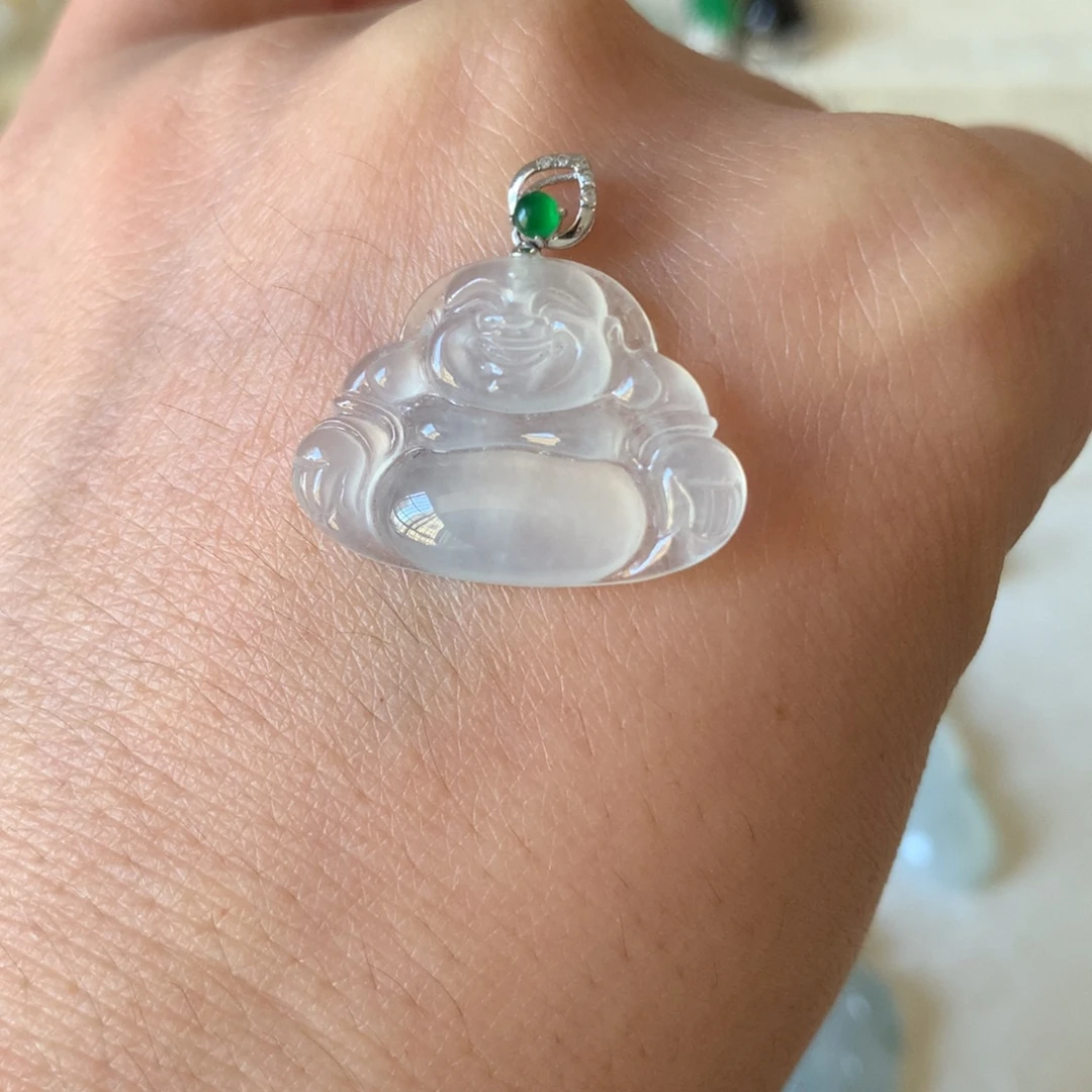 翡翠18K金镶嵌颈饰23