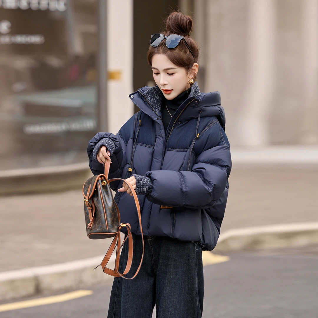 【旗舰品质】短款羽绒服女2025冬季新款时尚小个子韩系独特保暖连