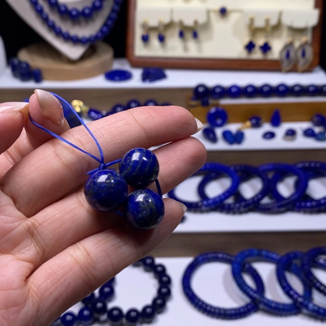 青金石未镶嵌12+mm配珠一组