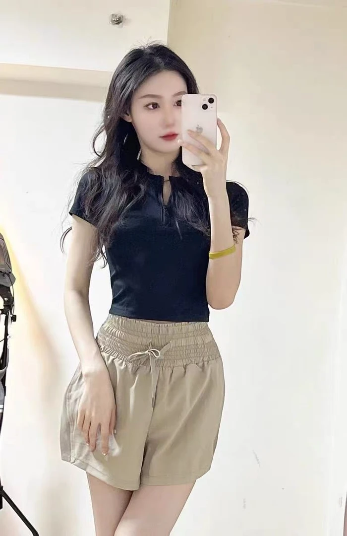 P001 唤.X半开短袖  瑜伽运动服