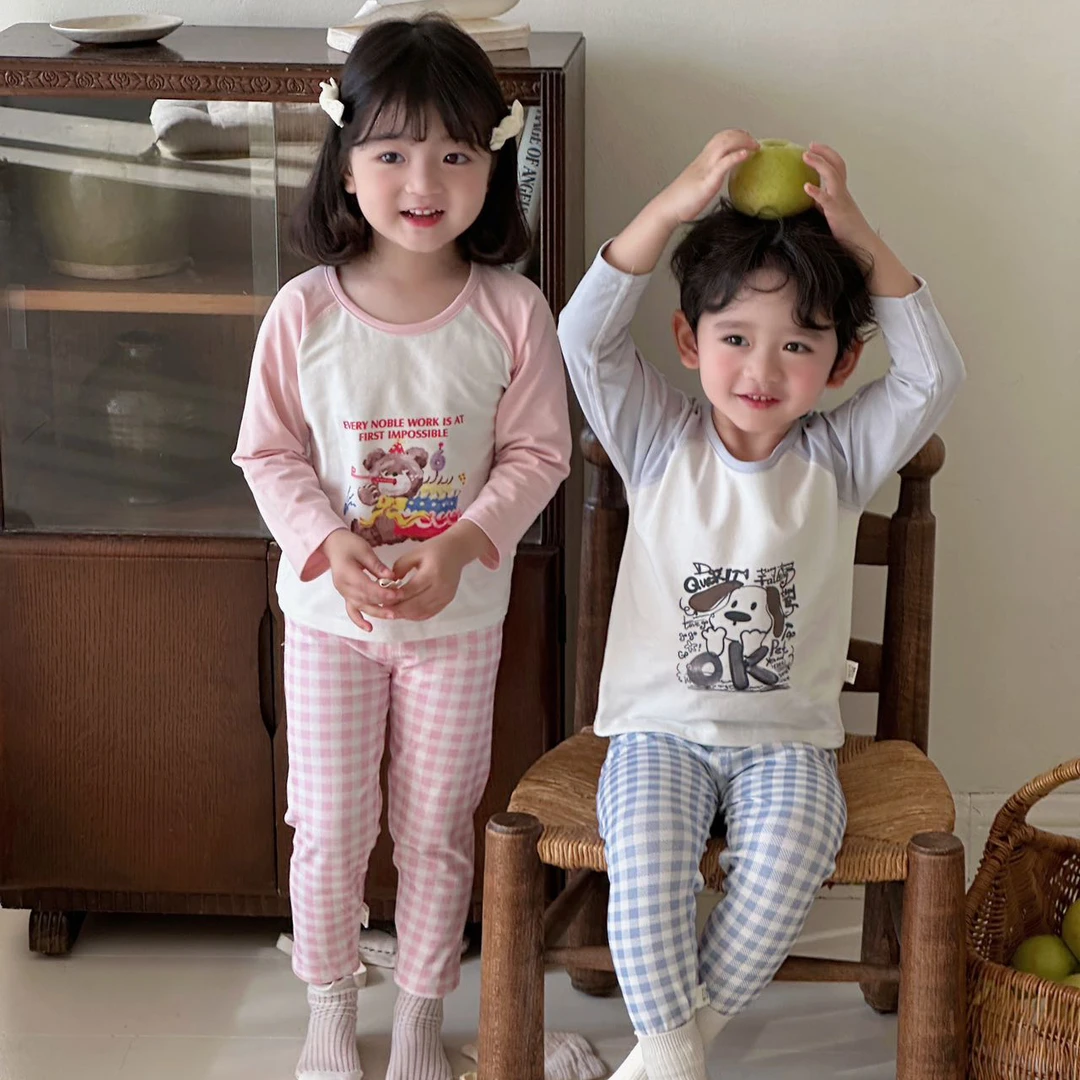 【主播推荐】儿童春季新款家居服套装男女童睡衣套装TZ25182