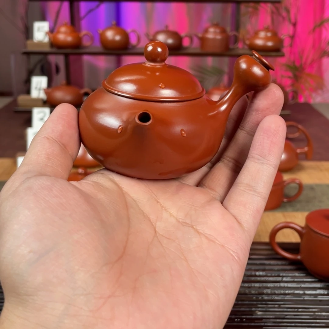 贴***行紫砂茶壶侧把芙蓉80cc