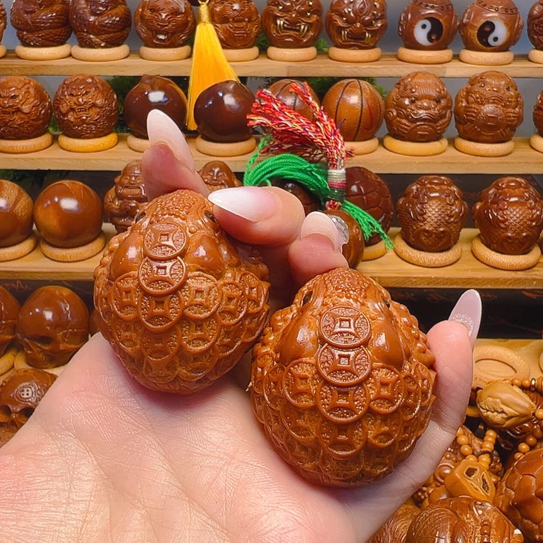 四***爷橄榄核手串/手链金蟾一对