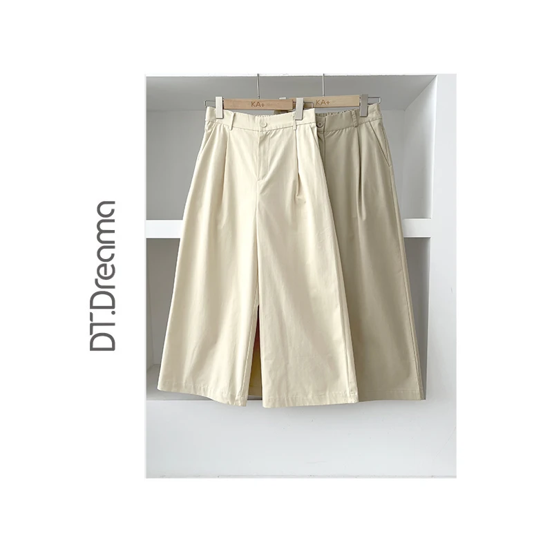 韩系直筒高腰休闲工装风女百搭宽松显瘦阔腿裤潮流