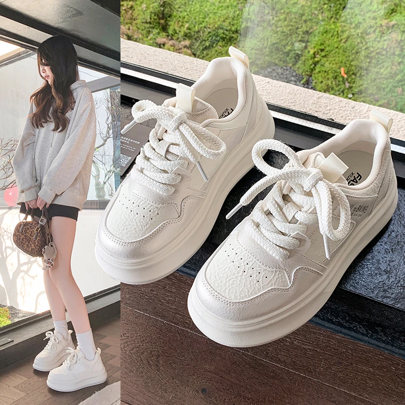 【雪辰专属】小白鞋/春季厚底时尚百搭2025小众款休闲小白鞋