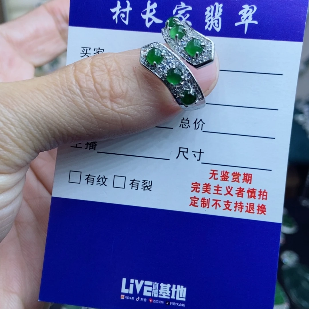 翡翠未镶嵌颈饰戒指