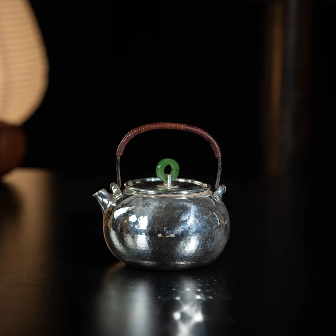 山霁无岚 锤纹玉钮小提梁 家用茶周边WDJ