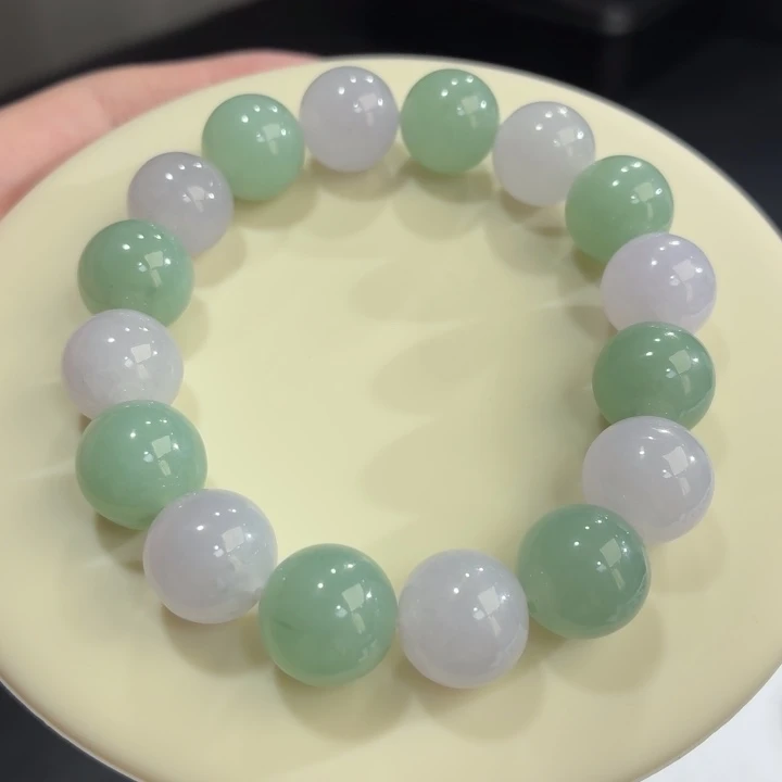 翡翠未镶嵌手链冰胶春彩卡13