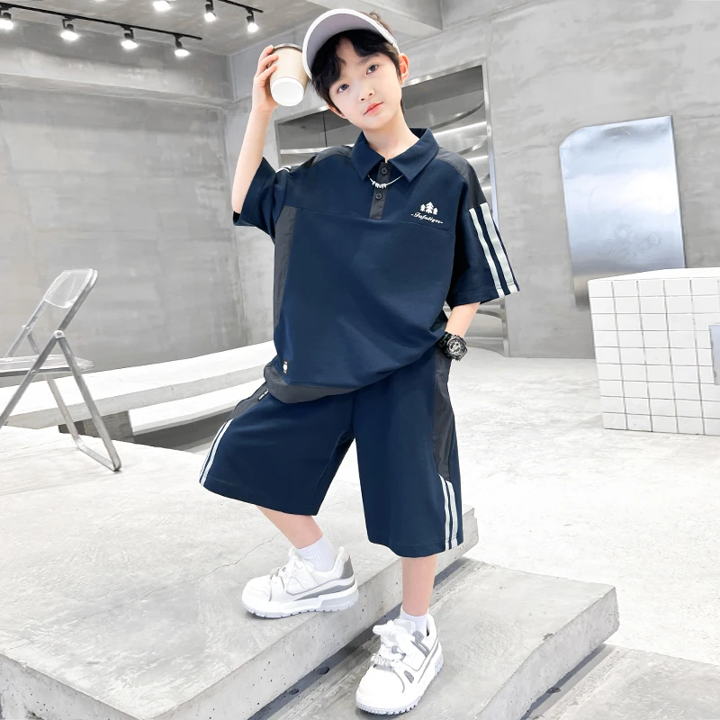 男童夏季套装2025新款夏装短袖中大儿童两件套潮【奇斯熊】B5310