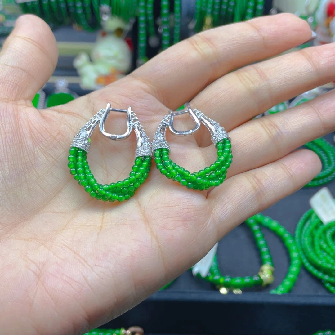 未镶嵌翡翠耳饰猪猪同款耳环