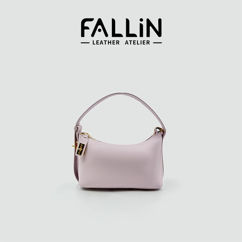 FALLIN法琳 新款女高级感真皮枕头包百搭单肩小众托特包FL1010