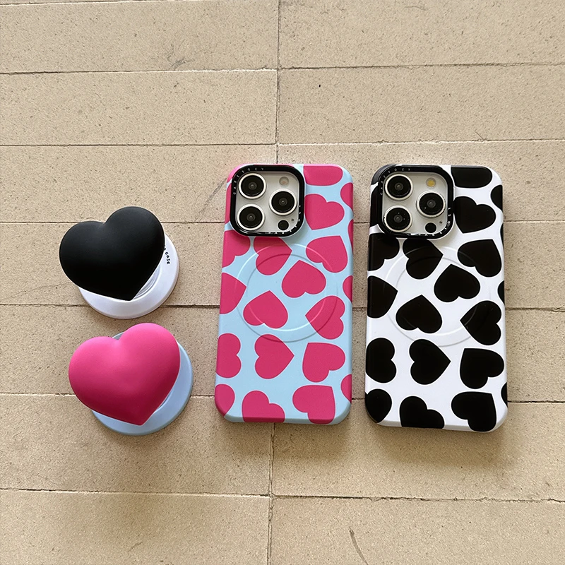 菲林满屏爱心磁吸适用苹果16promax手机壳iPhone15/14/17保护套13