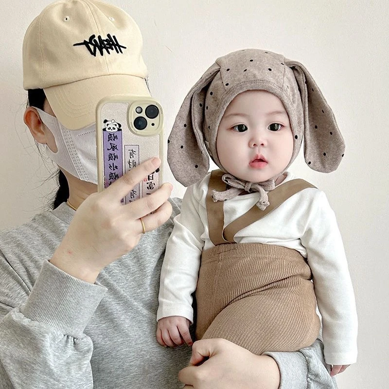 ins护耳婴儿春秋超萌韩版新生儿套头帽婴儿洋气男女宝宝薄款胎帽