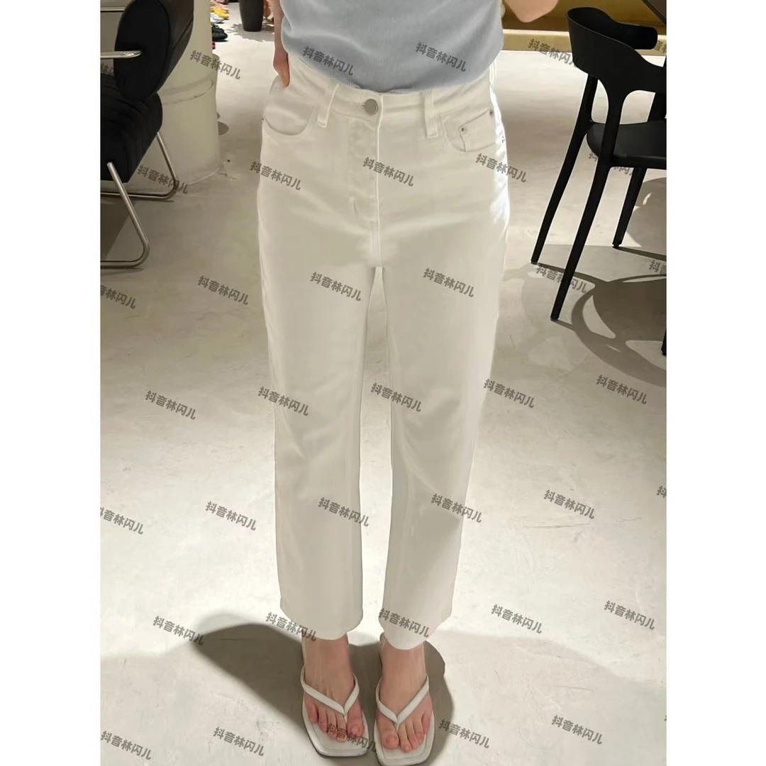 林闪儿-高弹法棍直筒九分牛仔裤H7998