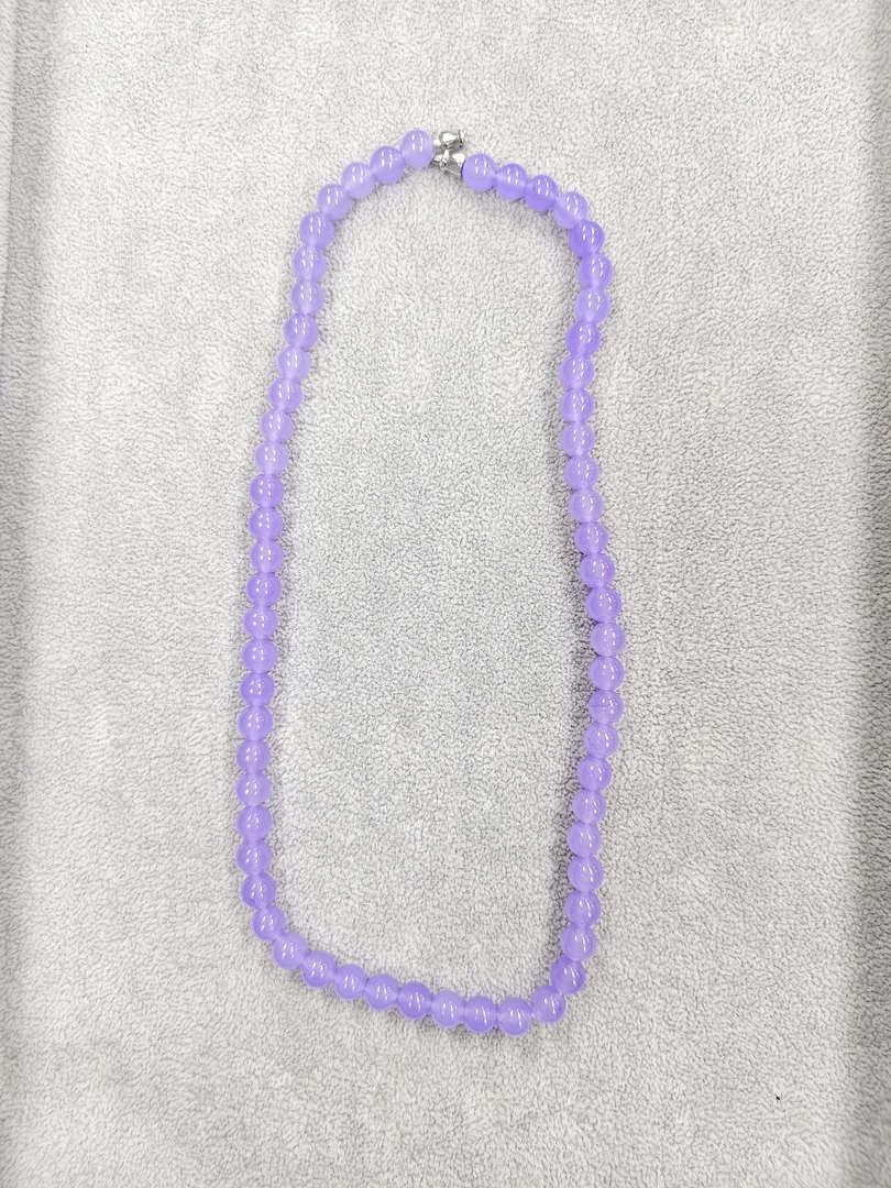 743号精品卡8mm紫色圆珠项链