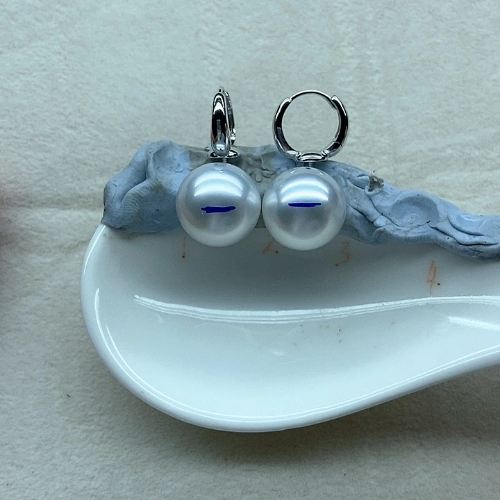 海水珍珠裸珠对珠未镶嵌海水冷光澳白对珠裸珠13-14mm