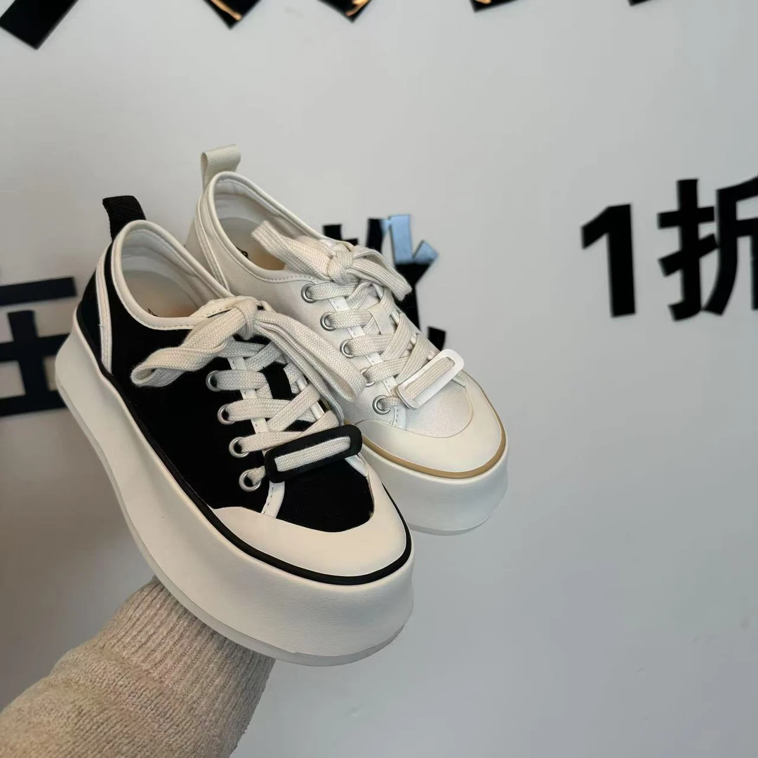 厚底松糕鞋夏季帆布鞋圆头板鞋女06