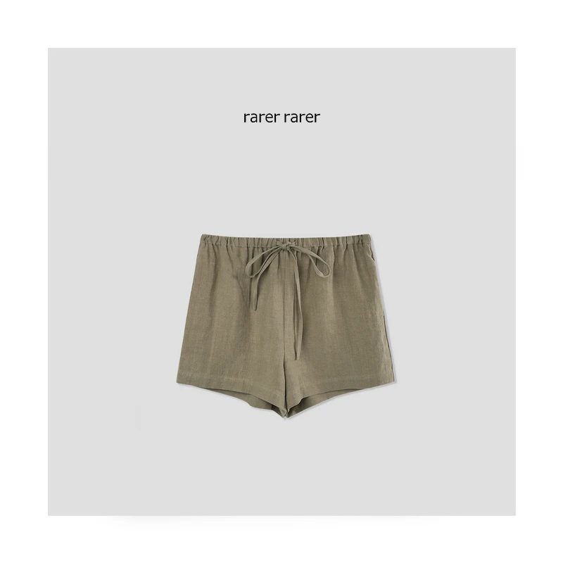 【rarer rarer】25SS夏季老钱风亚麻五分短裤 2502095