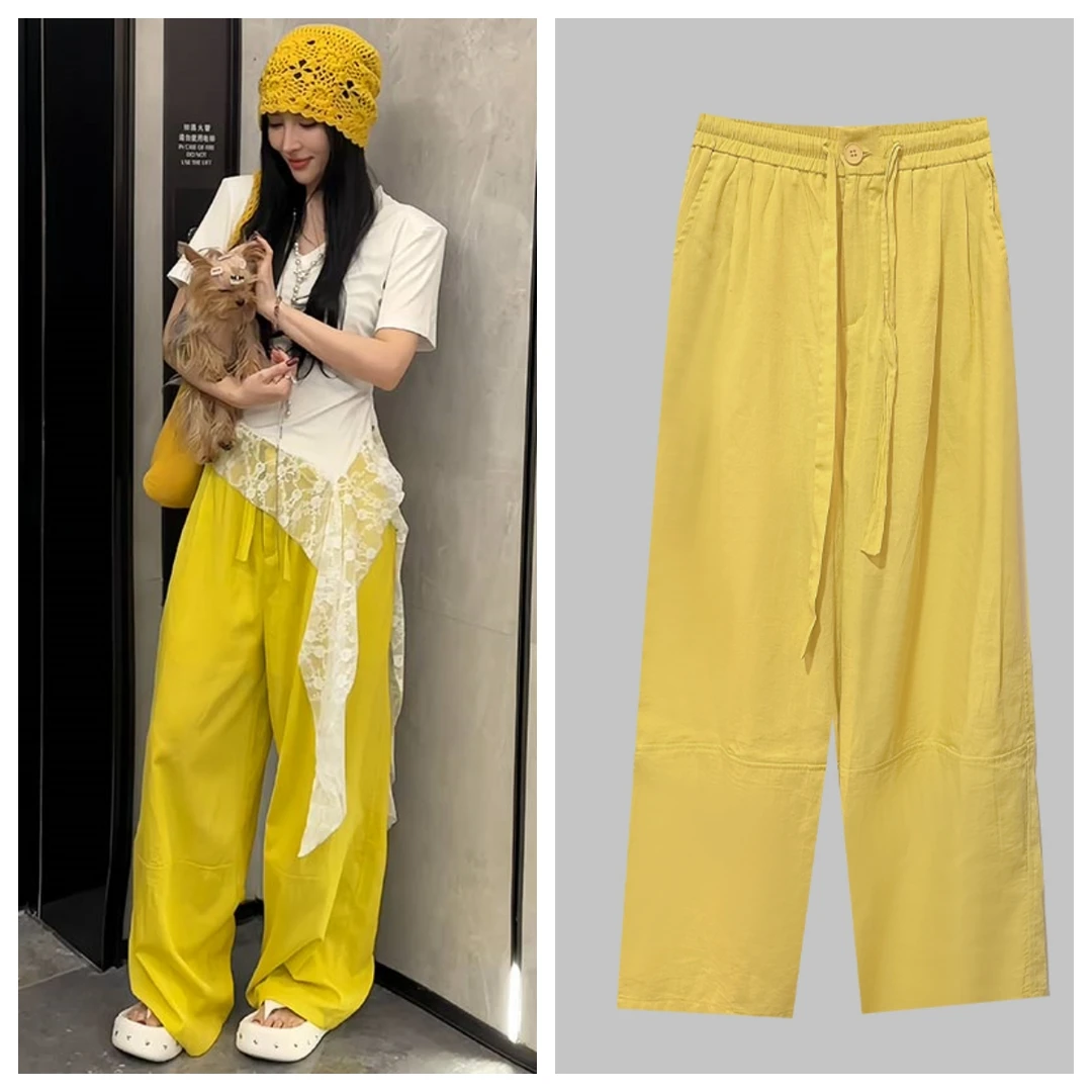 EH【素简法则】2025高级感时尚百搭高腰显瘦休闲直筒裤 W9232