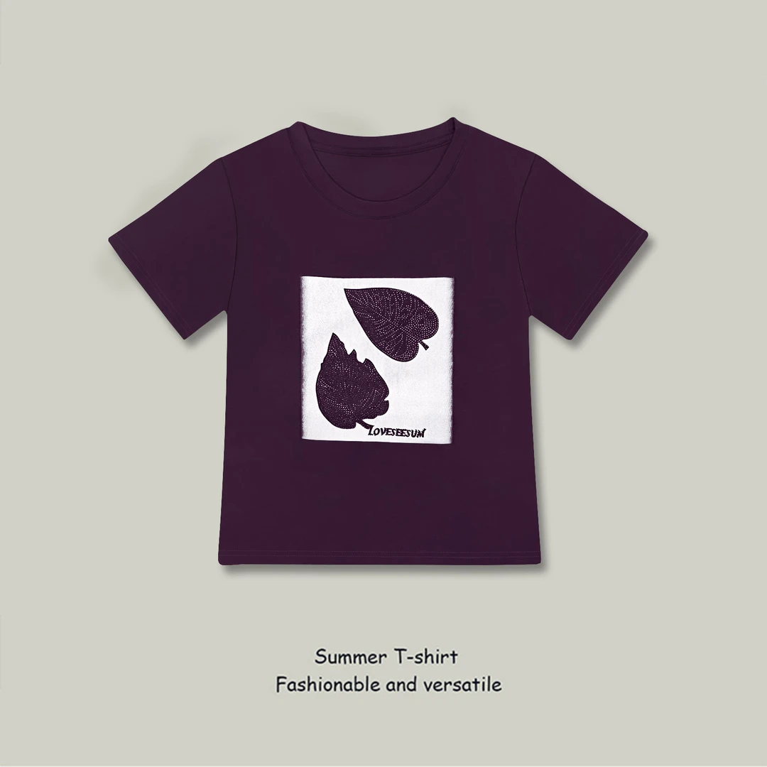 2025夏季新款烫钻拼接时尚短袖T恤女设计感休闲百搭气质显瘦上衣