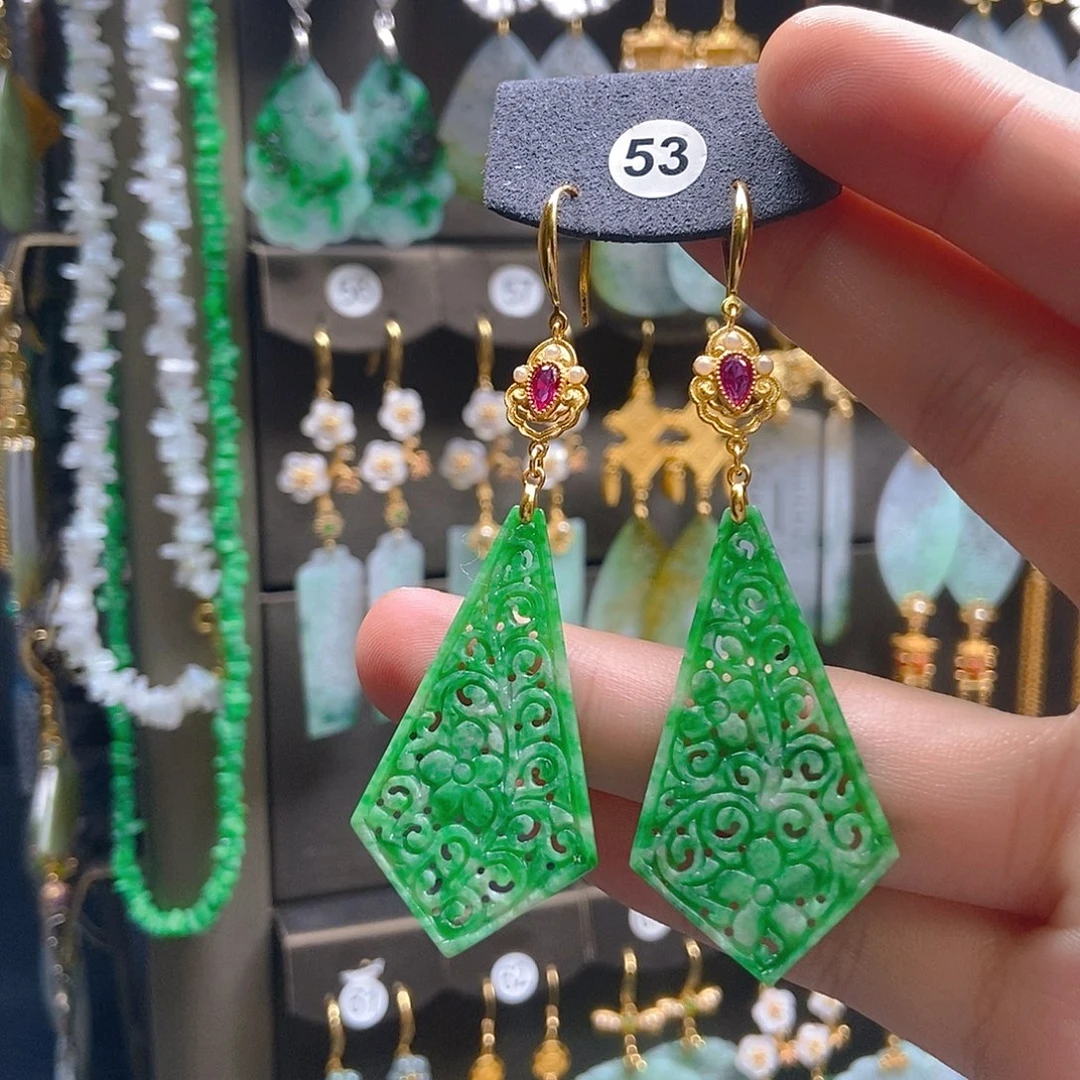 翡翠未镶嵌耳饰翡翠