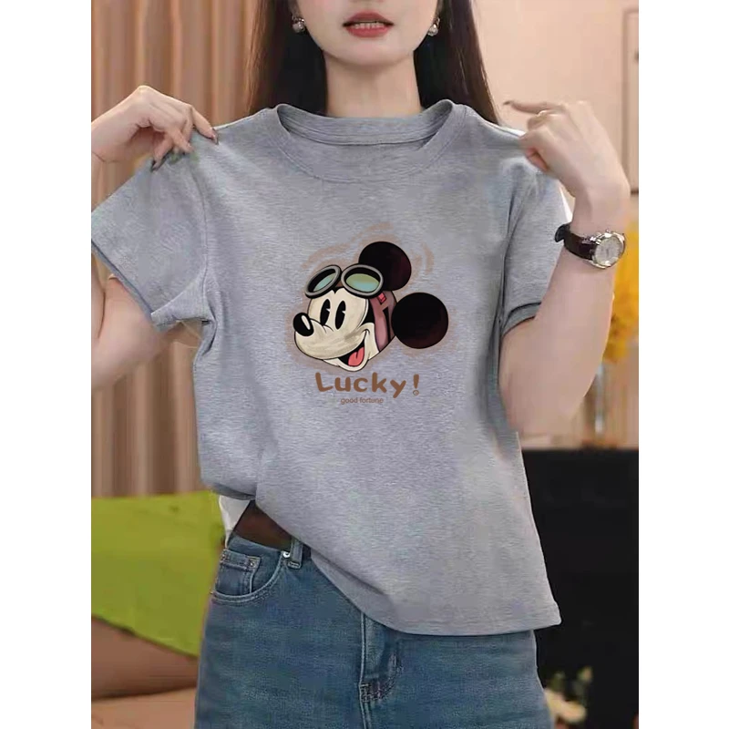 夏季薄款2025年新款正肩纯棉短袖t恤女百搭洋气灰色上衣打底衫潮