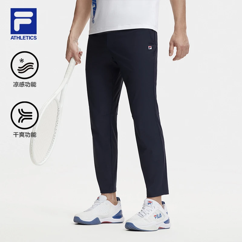 FILA斐乐男子夏季【凉感干爽透气】百搭休闲运动长裤A11M423604F
