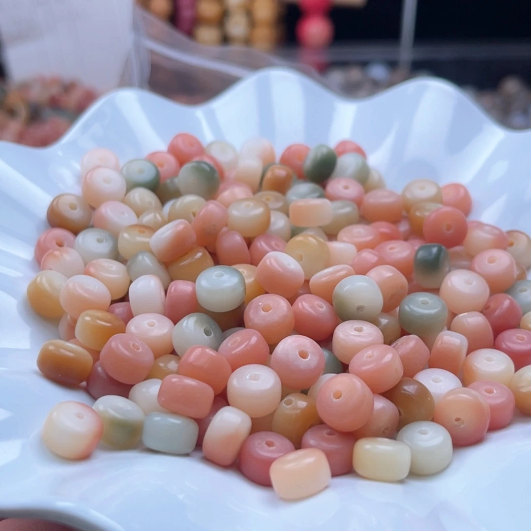 白玉菩提吊坠z9mm/100+50颗多宝药片瑕