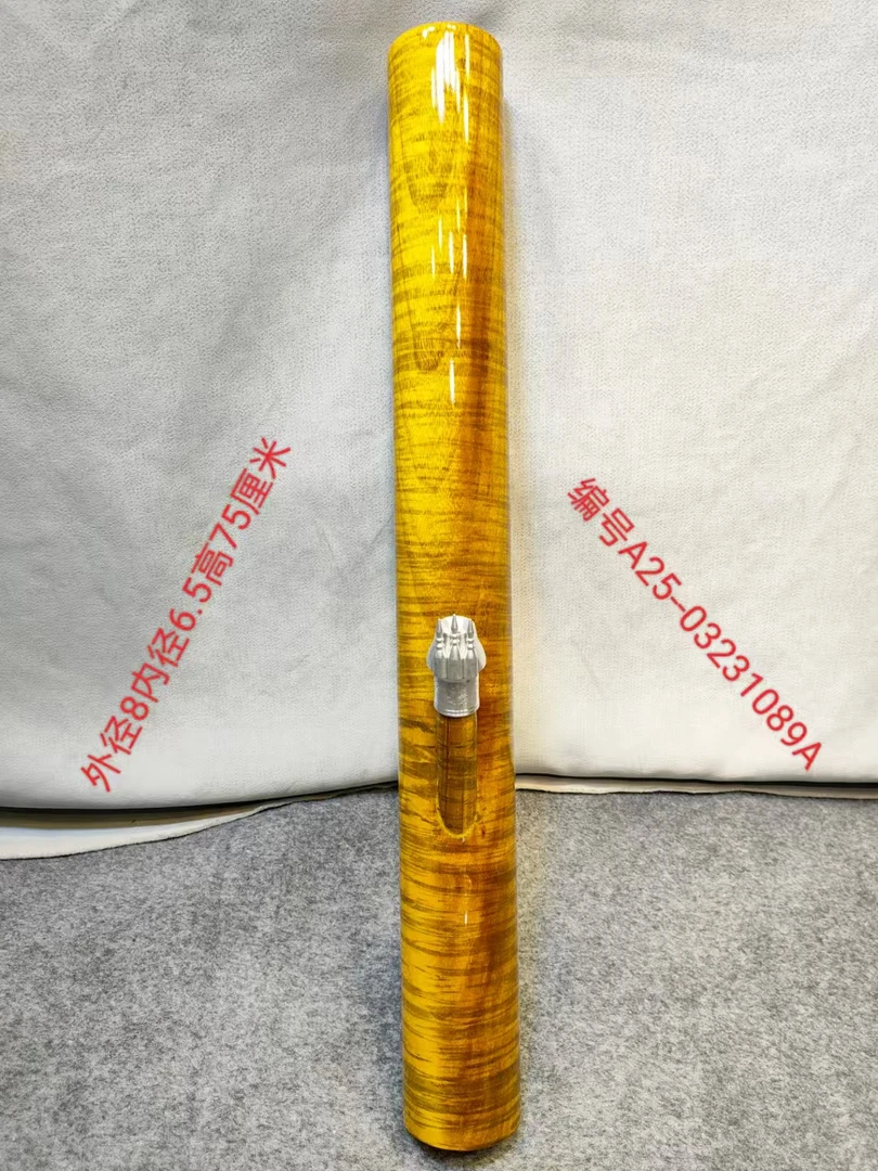 1089号缅甸金丝楠木水咽筒整体无拼接风干老料不易开裂变形