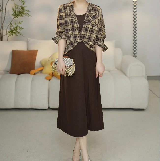 C207套装女装春秋季中长款气质百搭女士秋长袖时尚