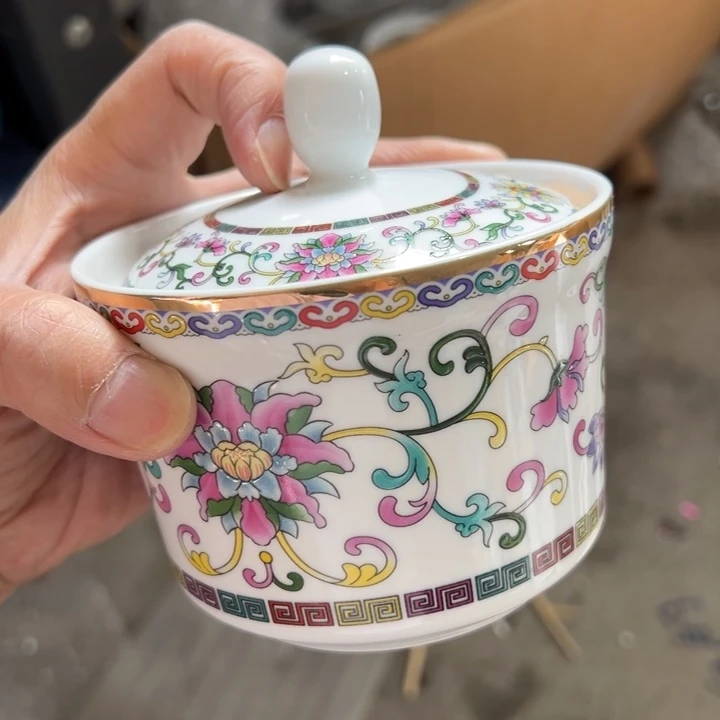 盘白珐琅红叶老标
