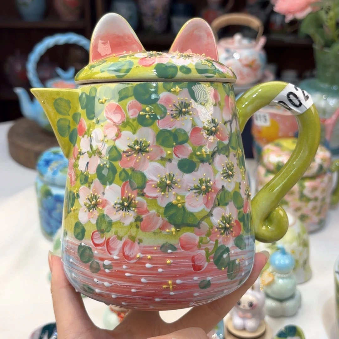 景德镇手绘高温釉下彩陶瓷茶具