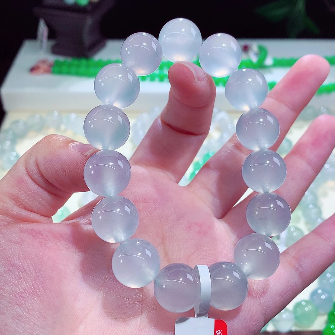 翡翠未镶嵌手链白月光