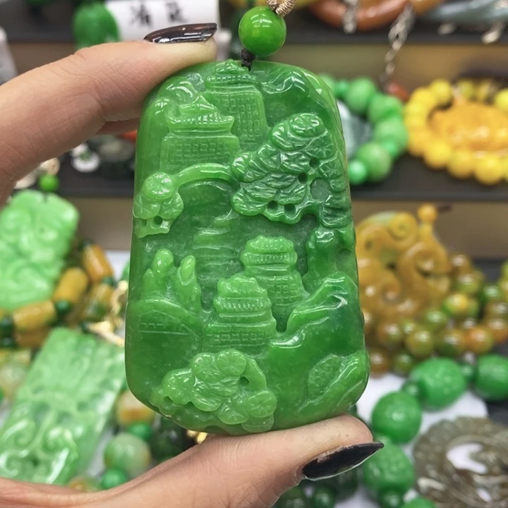 镁***洲翡翠未镶嵌手链项链39