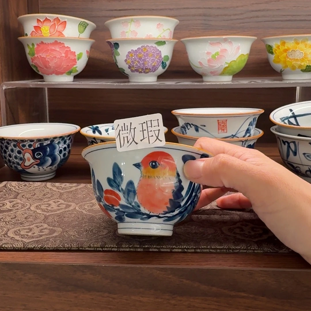 釉下手绘茶具微瑕
